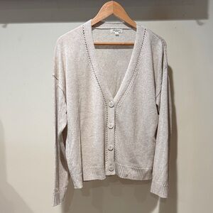 Max Studio Cream Button-Up Cardigan